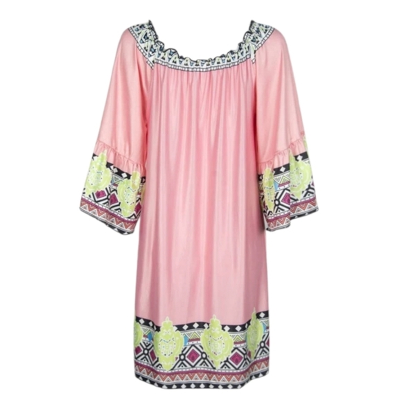 Yucan Off Shoulder Beach Pink Dress Balloon Slee… - Picture 6 of 13